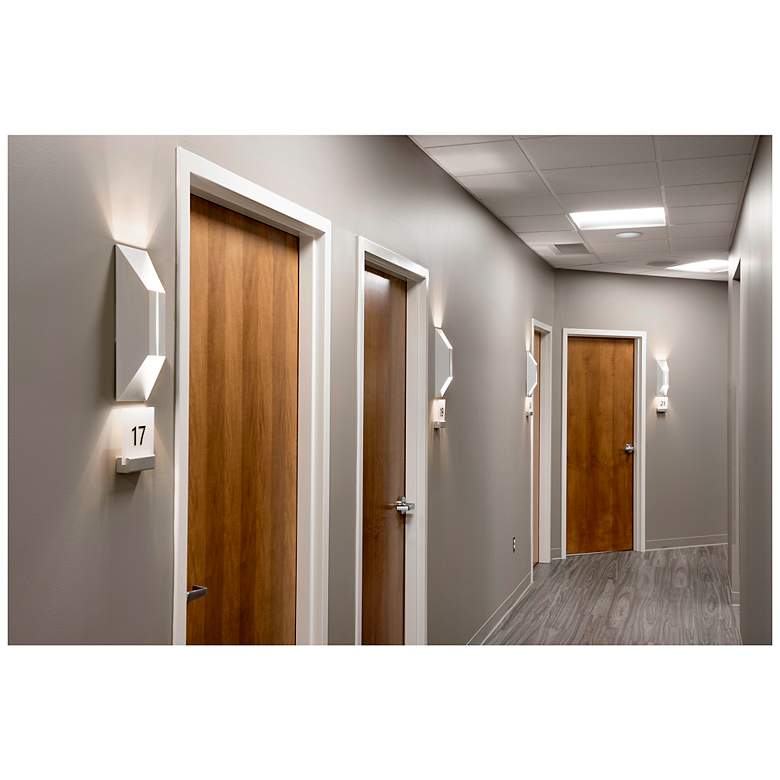 Image 3 Summit 14" High White and Silver LED Wall Sconce more views