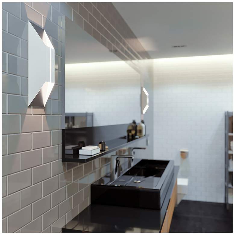 Image 4 Summit 14" High White and Silver LED Wall Sconce more views