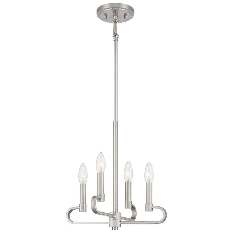 Image 1 Summit 14" Wide Brushed Nickel 4 Light Chandelier Convertible