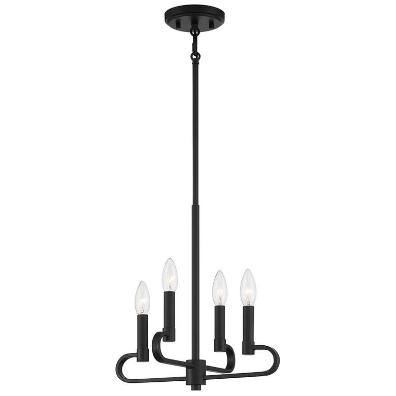 Image 1 Summit 14" Wide Matte Black 4 Light Chandelier Convertible