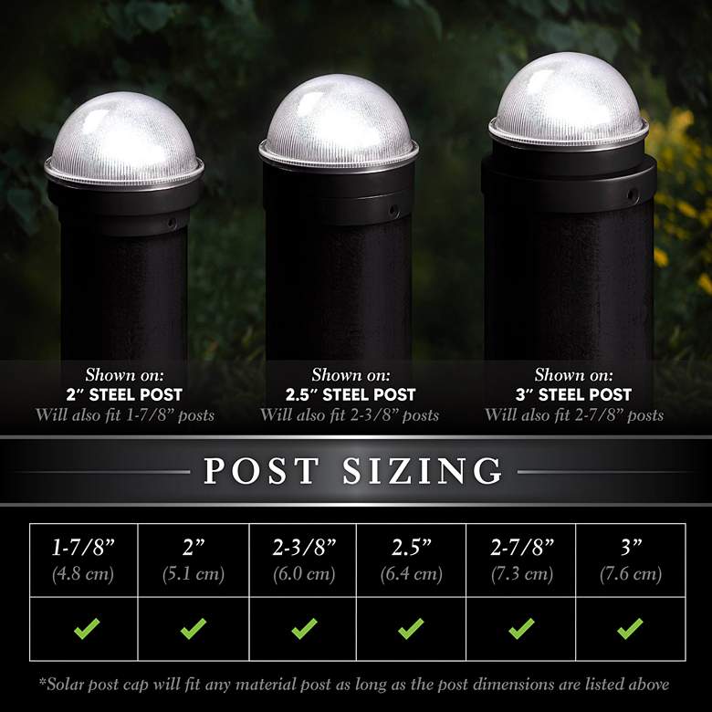Image 3 Summit 2 1/2" High Black Solar LED Outdoor Post Cap more views