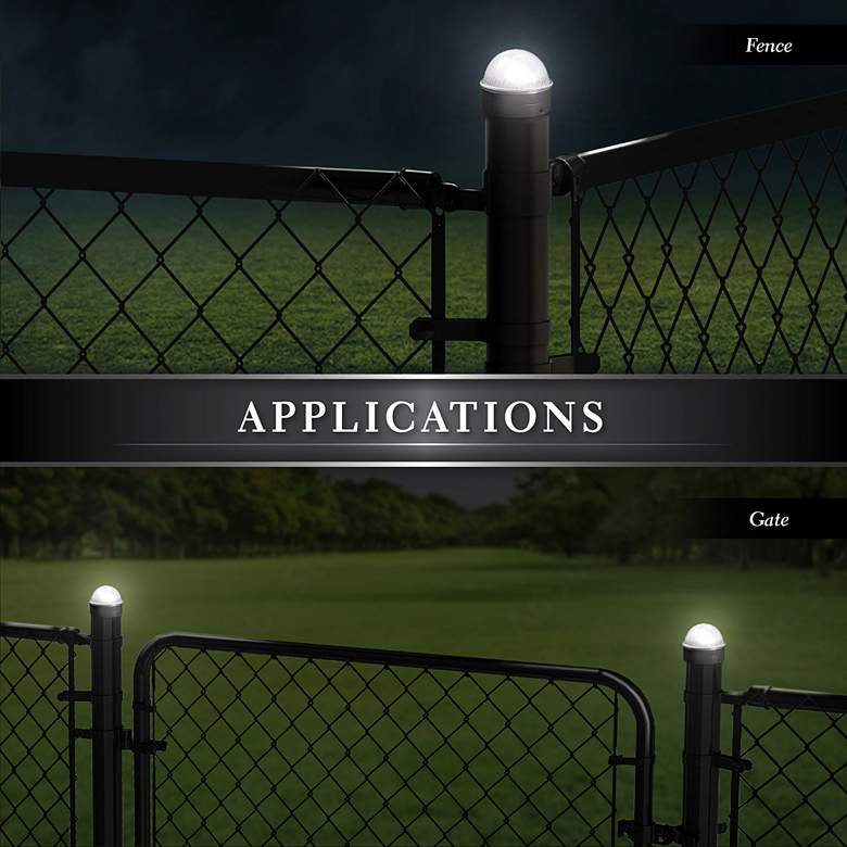 Image 5 Summit 2 1/2" High Black Solar LED Outdoor Post Cap more views