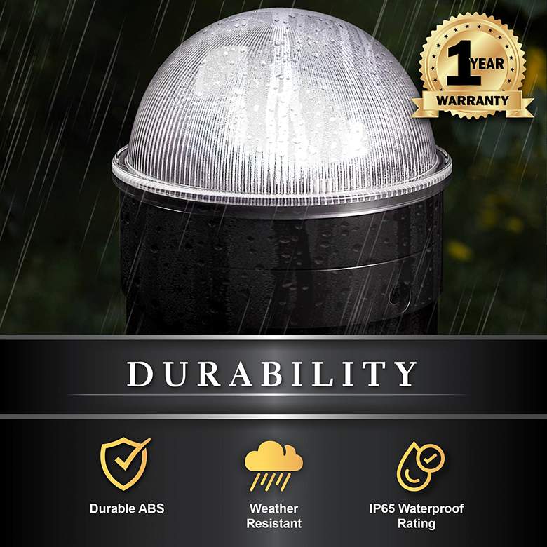 Image 6 Summit 2 1/2" High Black Solar LED Outdoor Post Cap more views