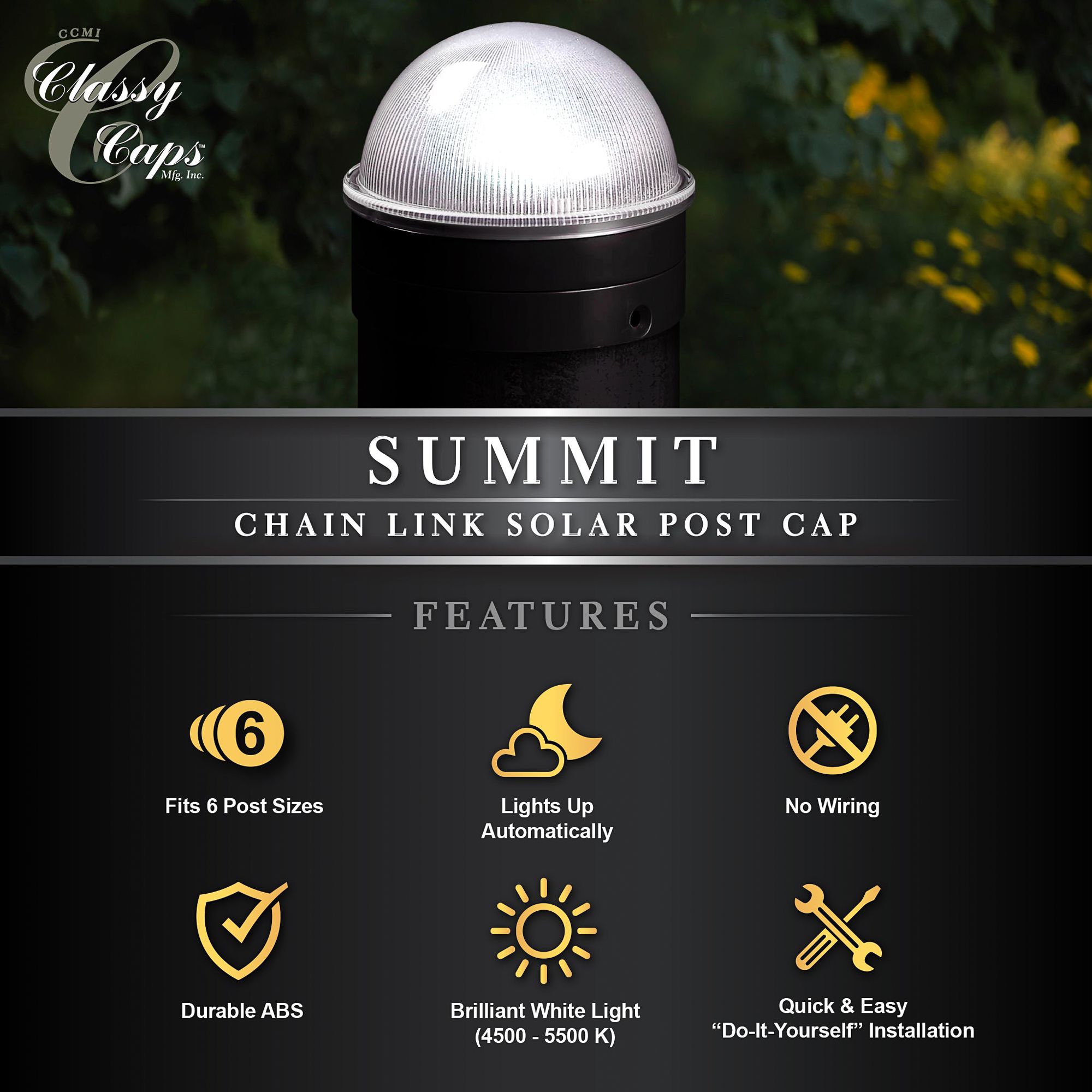 Watch A Video About the Summit Black Solar LED Outdoor Post Cap
