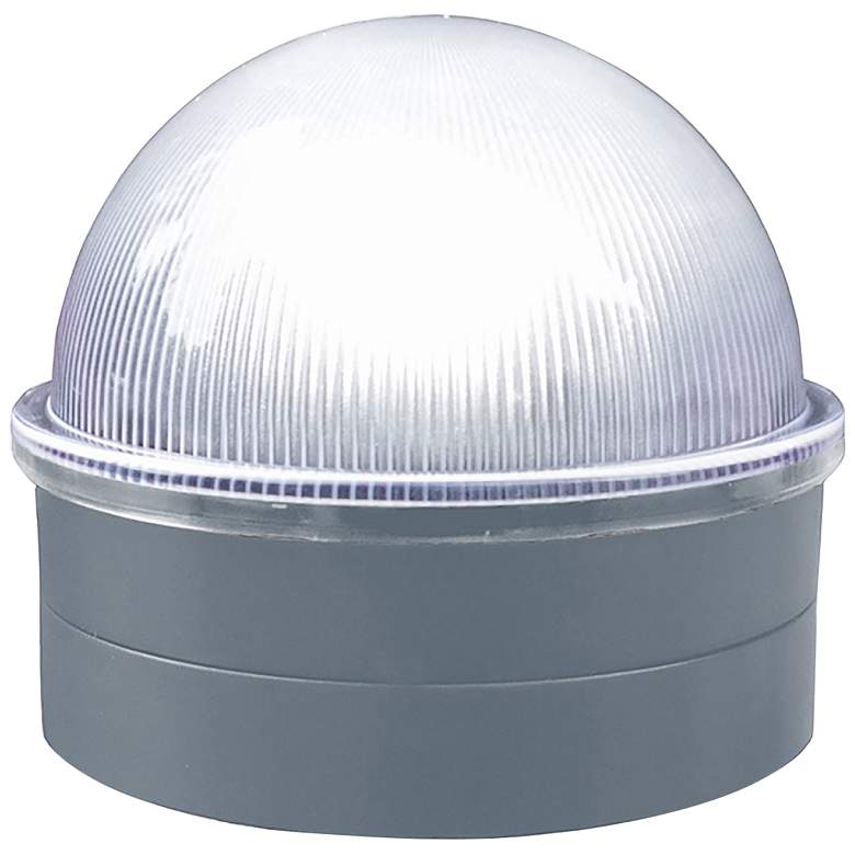 Image 1 Summit 2 1/2 inch High Silver Solar LED Outdoor Post Cap