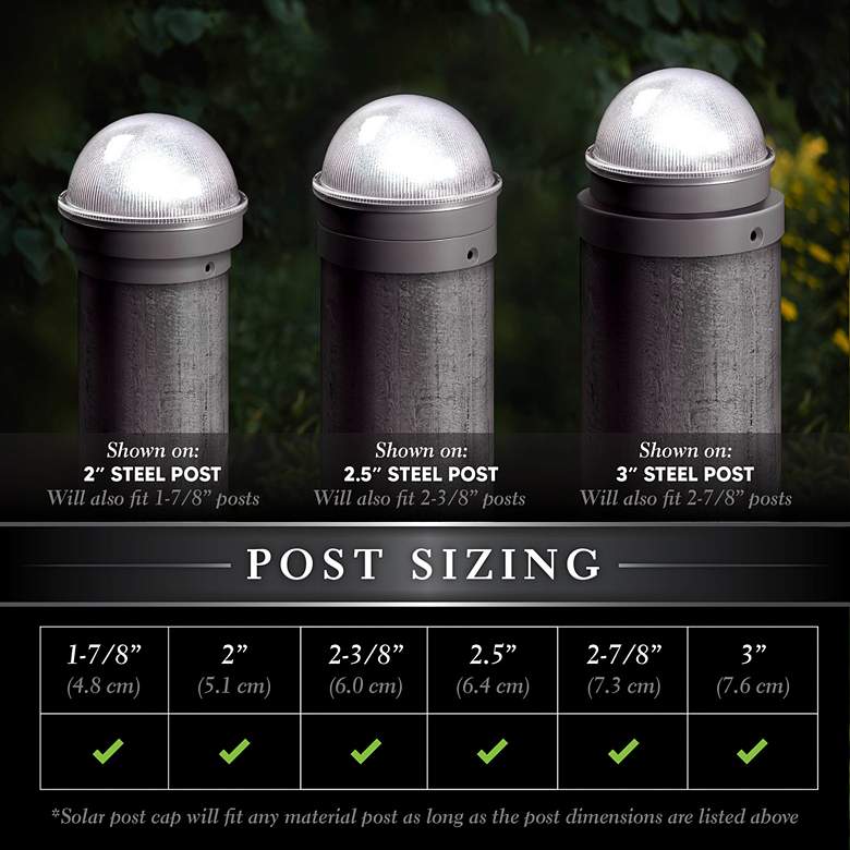 Image 3 Summit 2 1/2" High Silver Solar LED Outdoor Post Cap more views