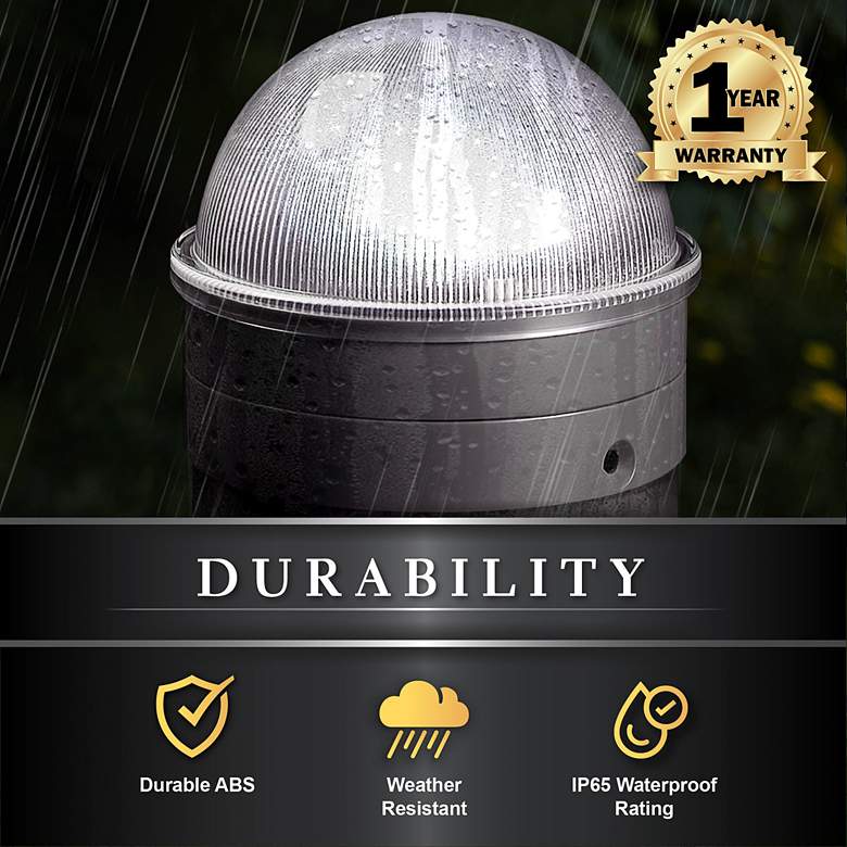 Image 6 Summit 2 1/2" High Silver Solar LED Outdoor Post Cap more views