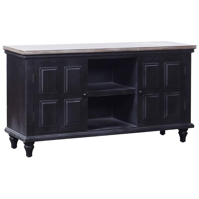 Image 1 Summit 2-Door & 2-Shelf Black Wooden Media Cabinet