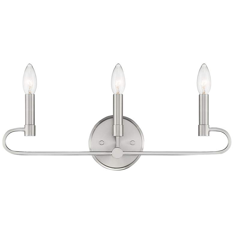 Image 2 Summit 20 inch Wide Brushed Nickel 3-Light Vanity Bath Light