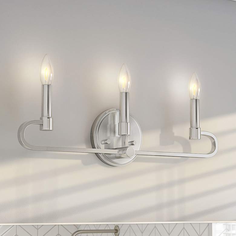 Image 1 Summit 20" Wide Brushed Nickel 3-Light Vanity Bath Light