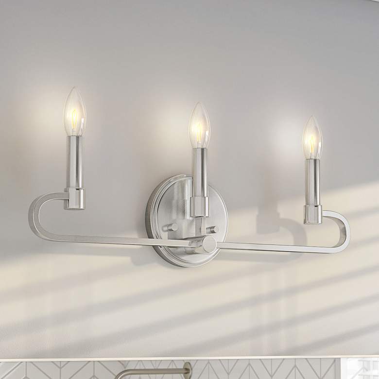 Image 1 Summit 20 inch Wide Brushed Nickel 3-Light Vanity Bath Light