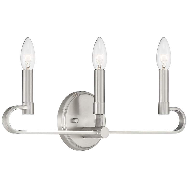 Image 4 Summit 20 inch Wide Brushed Nickel 3-Light Vanity Bath Light more views