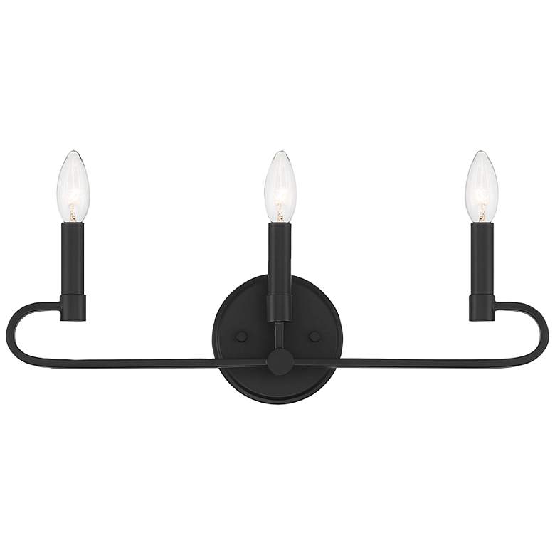 Image 2 Summit 20" Wide Matte Black Metal 3-Light Vanity Bath Light