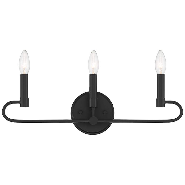 Image 2 Summit 20 inch Wide Matte Black Metal 3-Light Vanity Bath Light