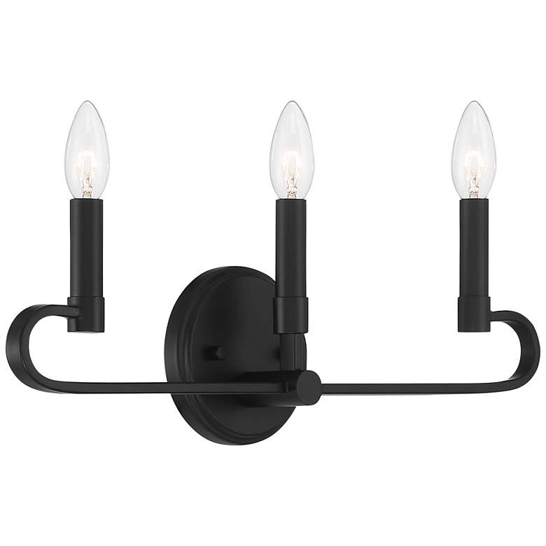 Image 4 Summit 20" Wide Matte Black Metal 3-Light Vanity Bath Light more views