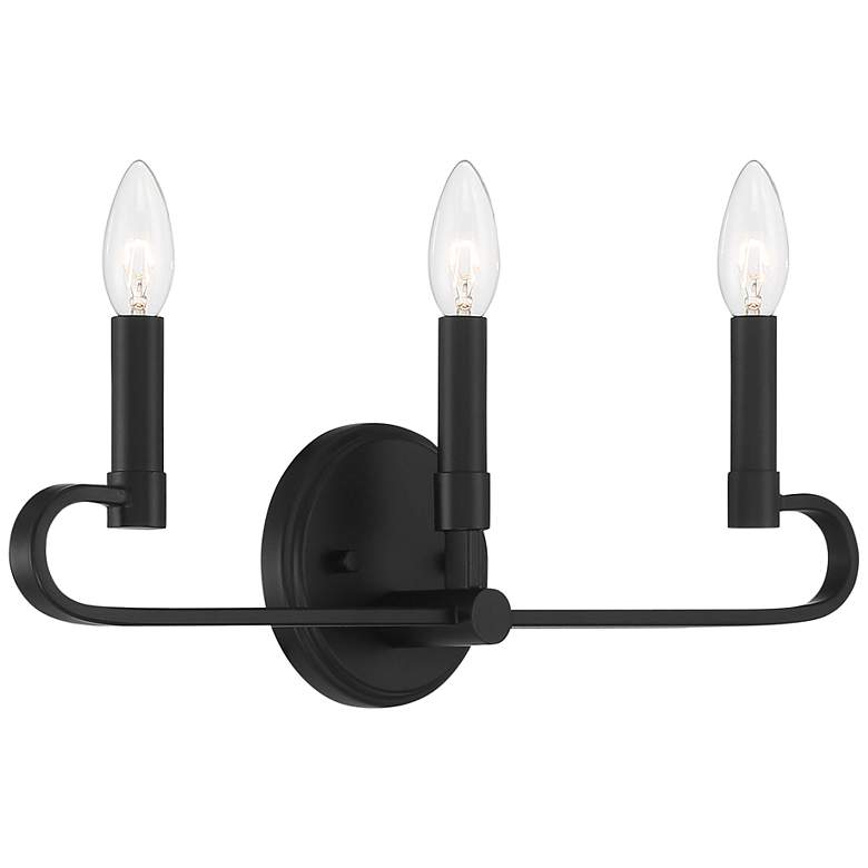 Image 4 Summit 20 inch Wide Matte Black Metal 3-Light Vanity Bath Light more views