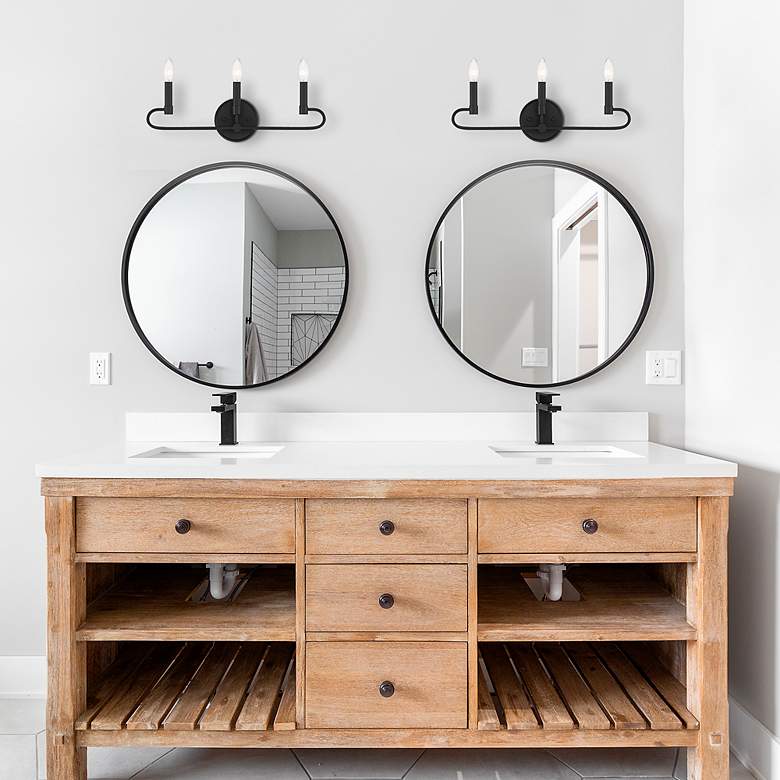 Image 6 Summit 20" Wide Matte Black Metal 3-Light Vanity Bath Light more views