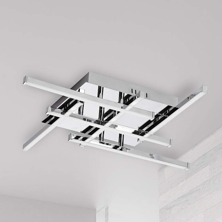 Image 1 Summit 20" Wide Polished Chrome 6-Light LED Ceiling Light