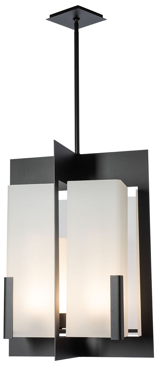 Summit 22.5" Wide 4-Light Black Pendant - Frosted Glass