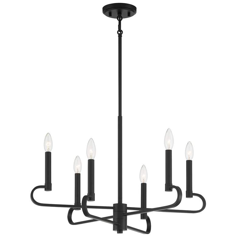 Image 1 Summit 25 1/2" Wide Matte Black 6 Light Chandelier