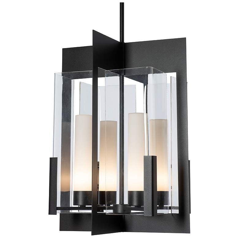 Image 1 Summit 30.9" High Black Lantern With Clear Glass Shade