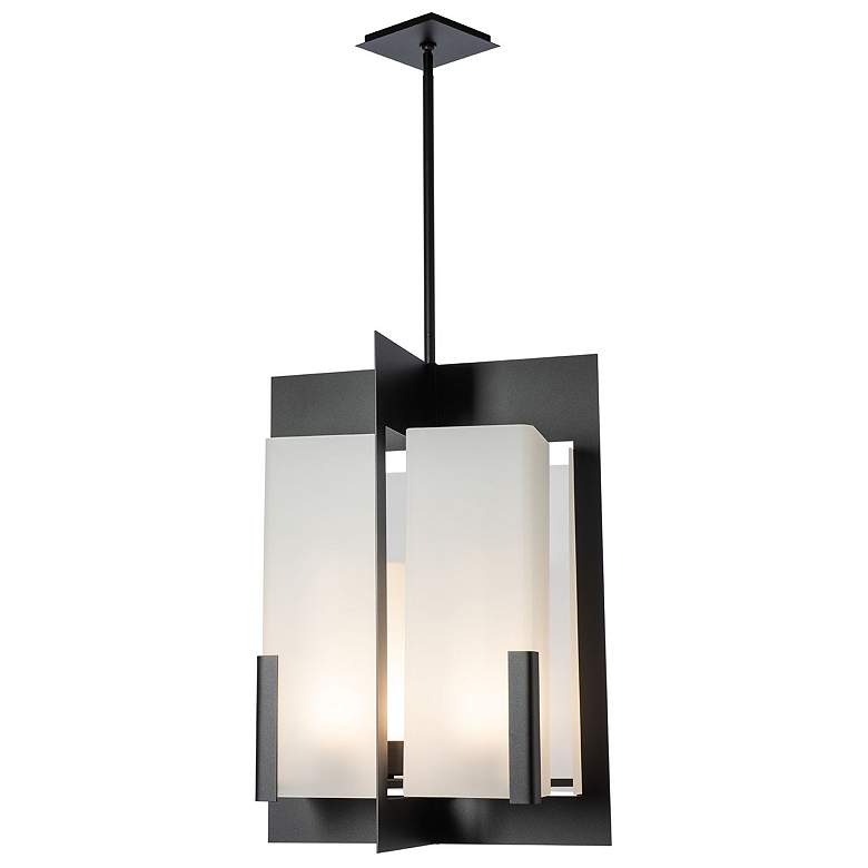 Image 1 Summit 30.9" High Black Lantern With Frosted Glass Shade