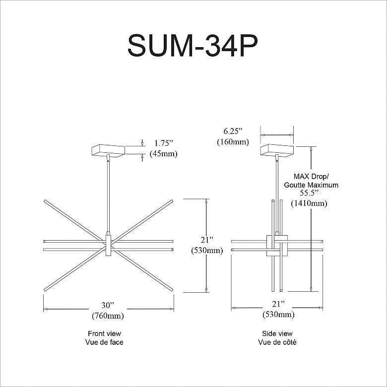 Image 3 Summit 30" Wide Matte Black 46W LED Chandelier more views