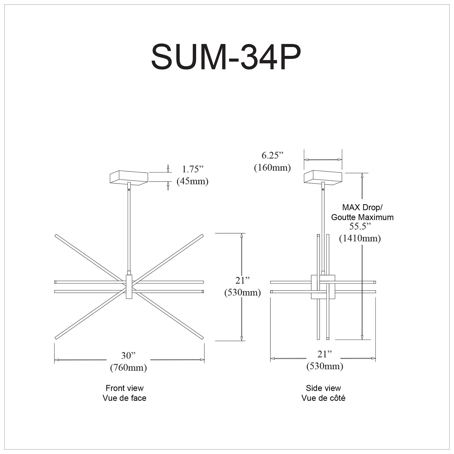 Image 6 Summit 30" Wide Matte Black 46W LED Chandelier more views