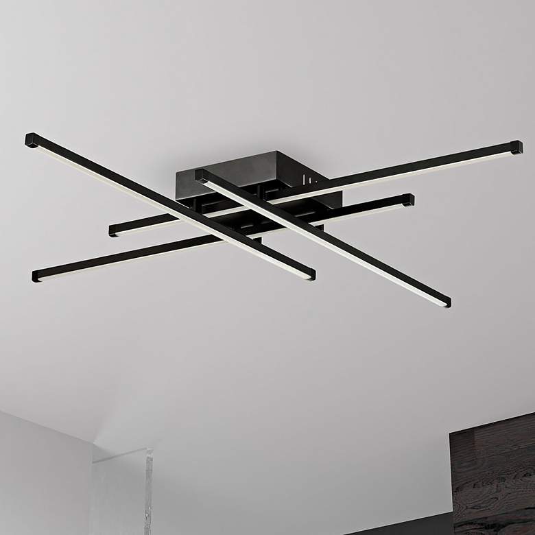 Image 1 Summit 32 1/2" Wide Mate Black LED Ceiling Light