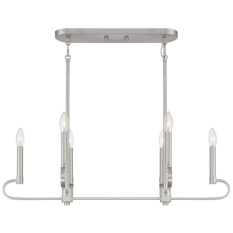 Image 1 Summit 32" Wide Brushed Nickel 6 Light Island Pendant