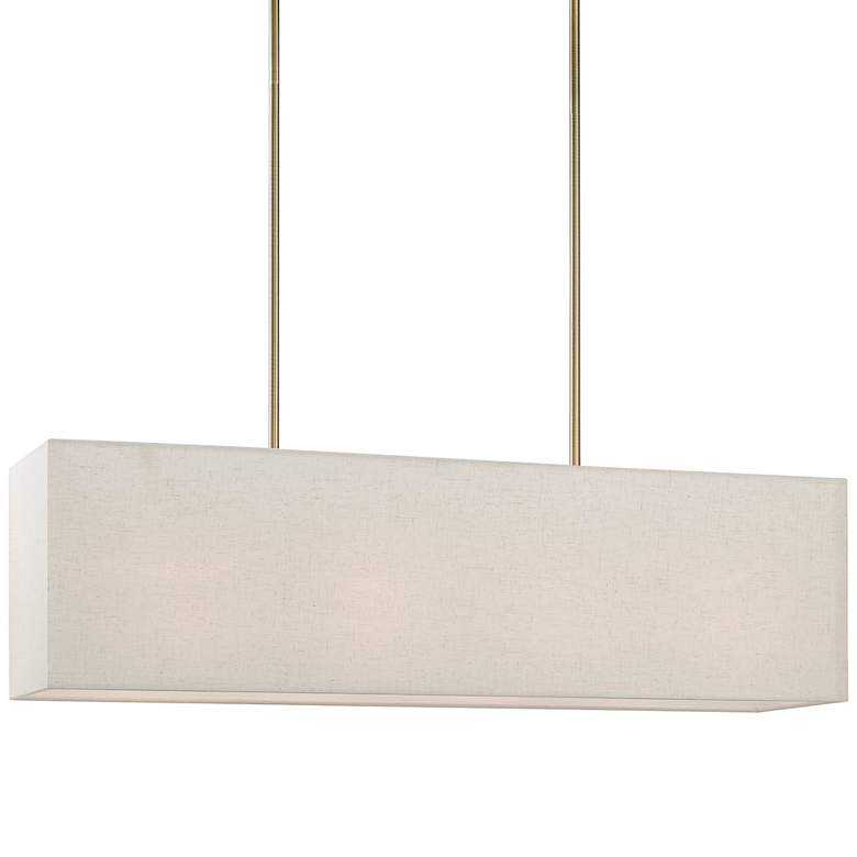 Image 3 Summit 36" Wide Antique Brass Linear Shade Chandelier