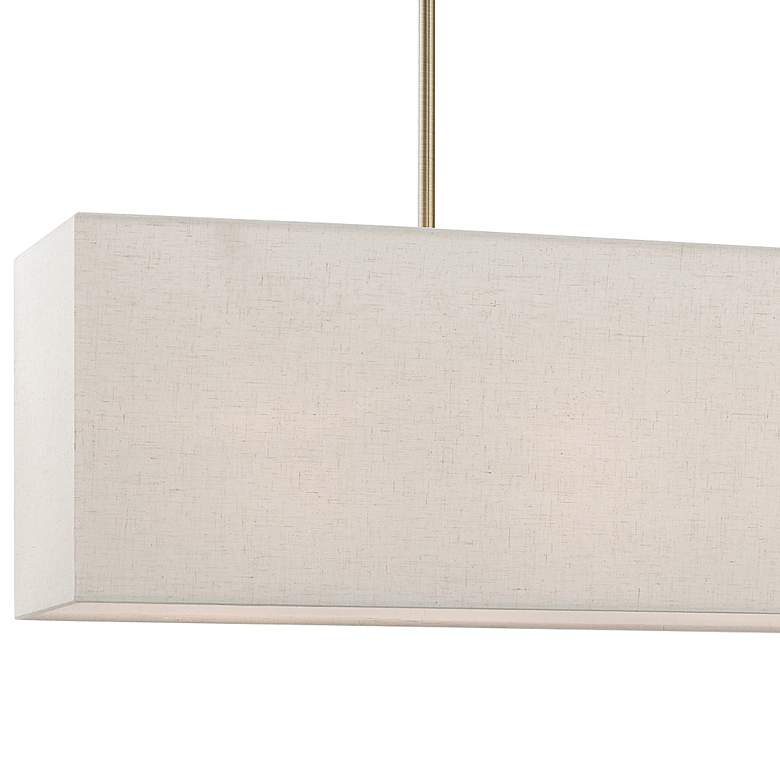 Image 4 Summit 36" Wide Antique Brass Linear Shade Chandelier more views