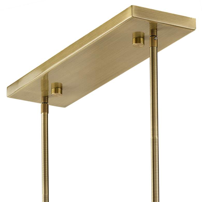 Image 6 Summit 36" Wide Antique Brass Linear Shade Chandelier more views