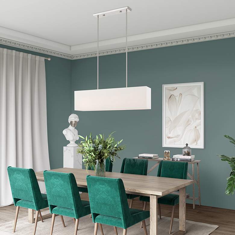 Image 3 Summit 36" Wide Brushed Nickel Rectangular Linear Chandelier more views