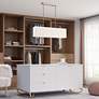 4_Summit 36" Wide Brushed Nickel Rectangular Linear Chandelier more views