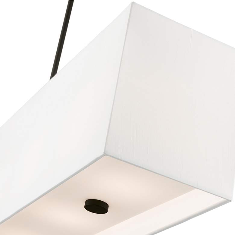 Image 7 Summit 36"W Black Linear Pendant Light with Off-White Shade more views
