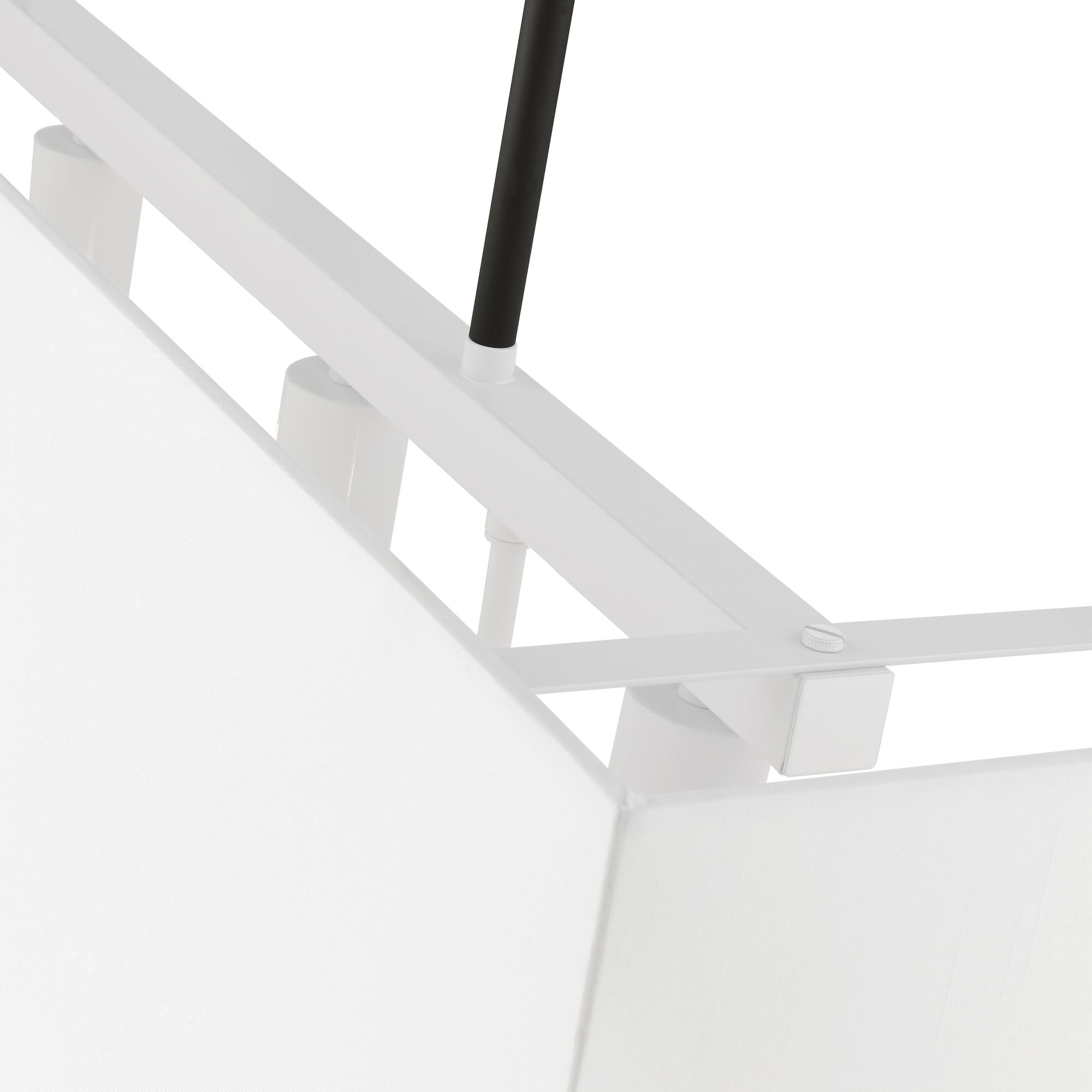 Summit 36"W Black Linear Pendant Light with Off-White Shade