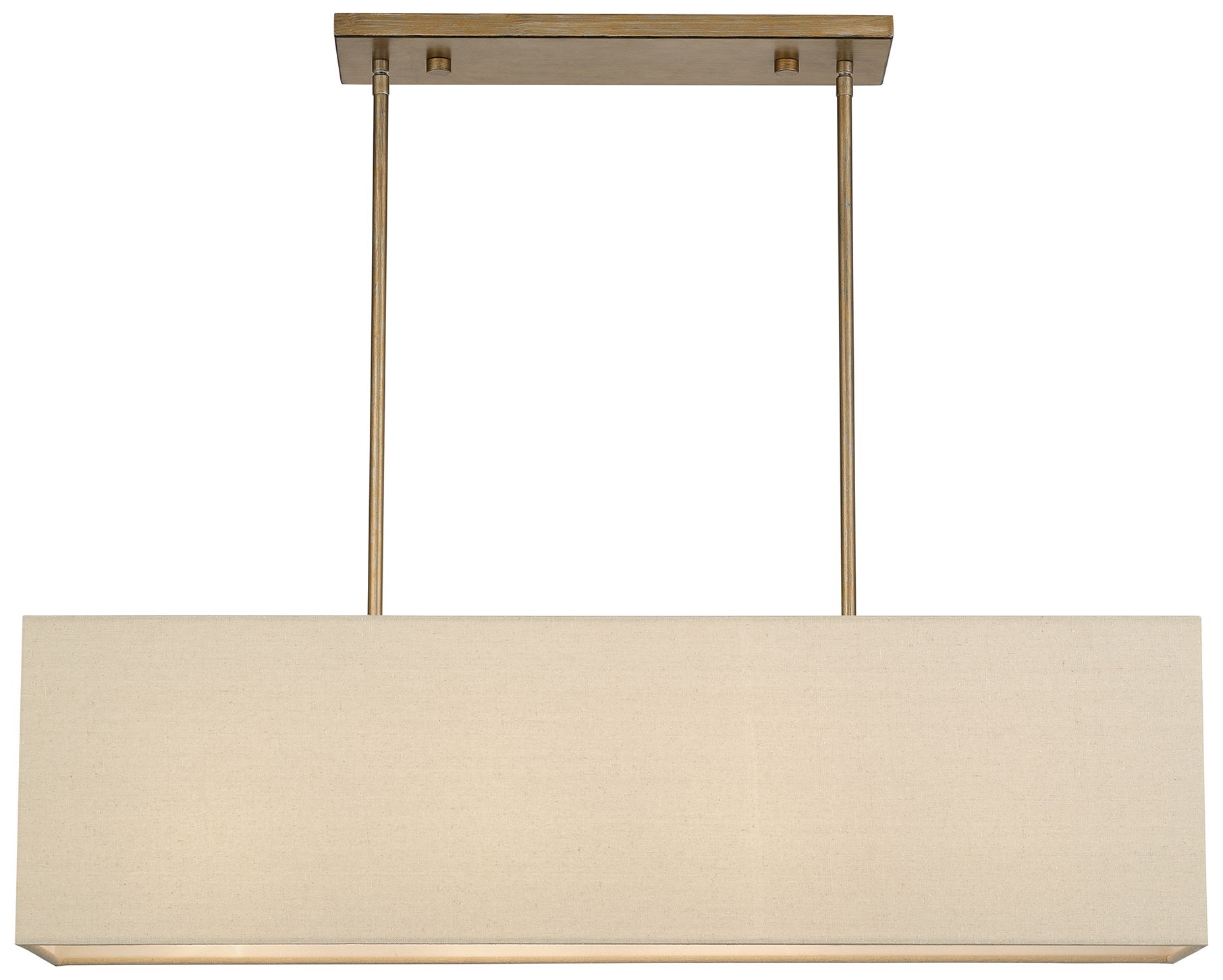 Image 2 Summit 4 Light Antique Gold Leaf Large Linear Chandelier