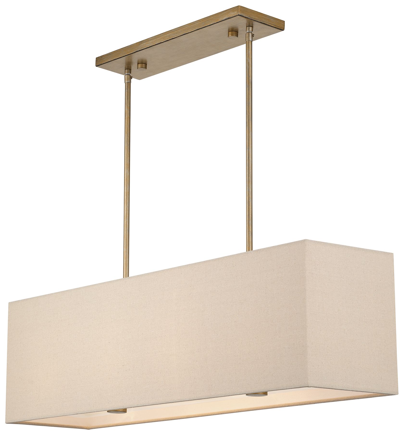 Image 6 Summit 4 Light Antique Gold Leaf Large Linear Chandelier more views