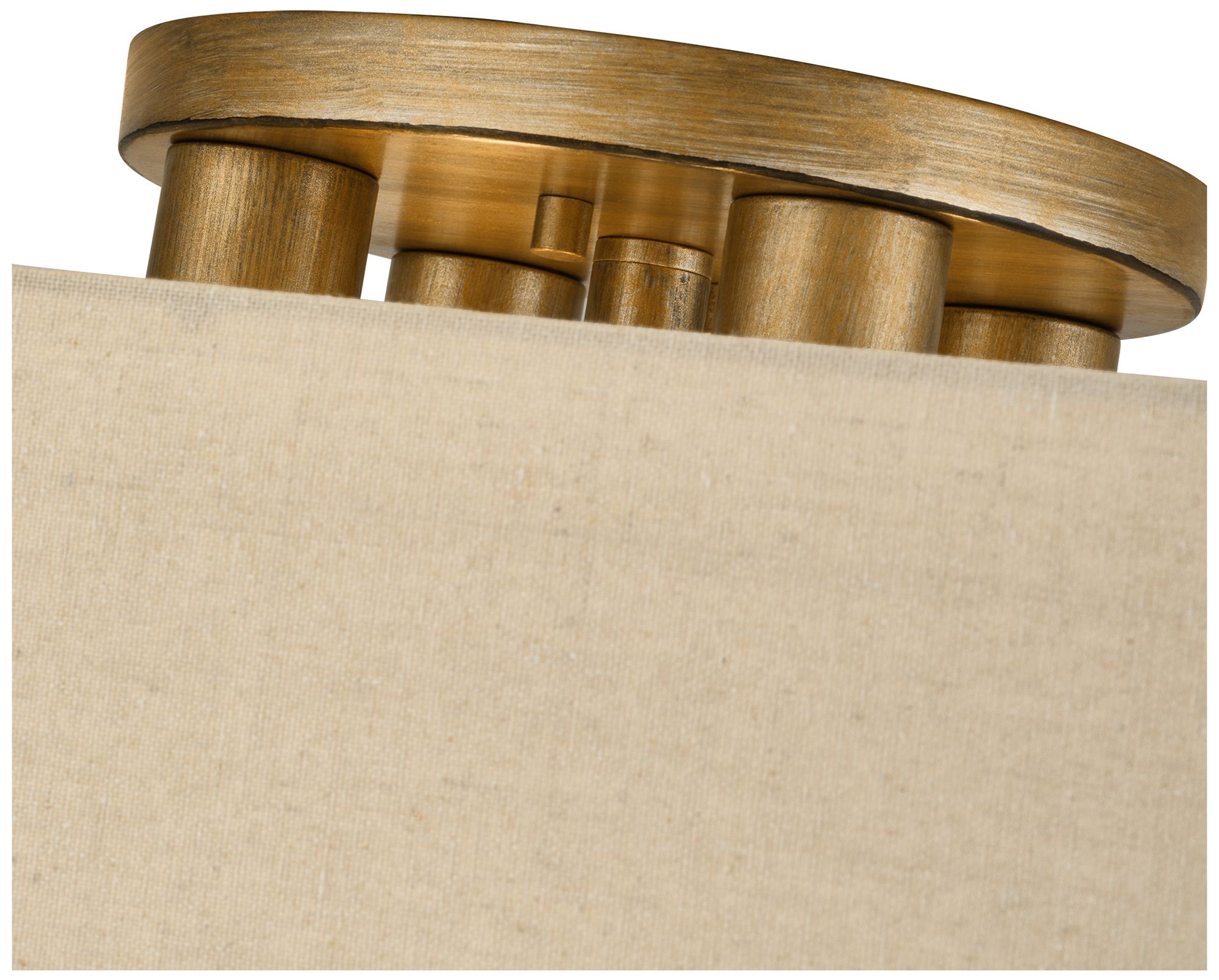 Summit 4 Light Antique Gold Leaf Semi-Flush