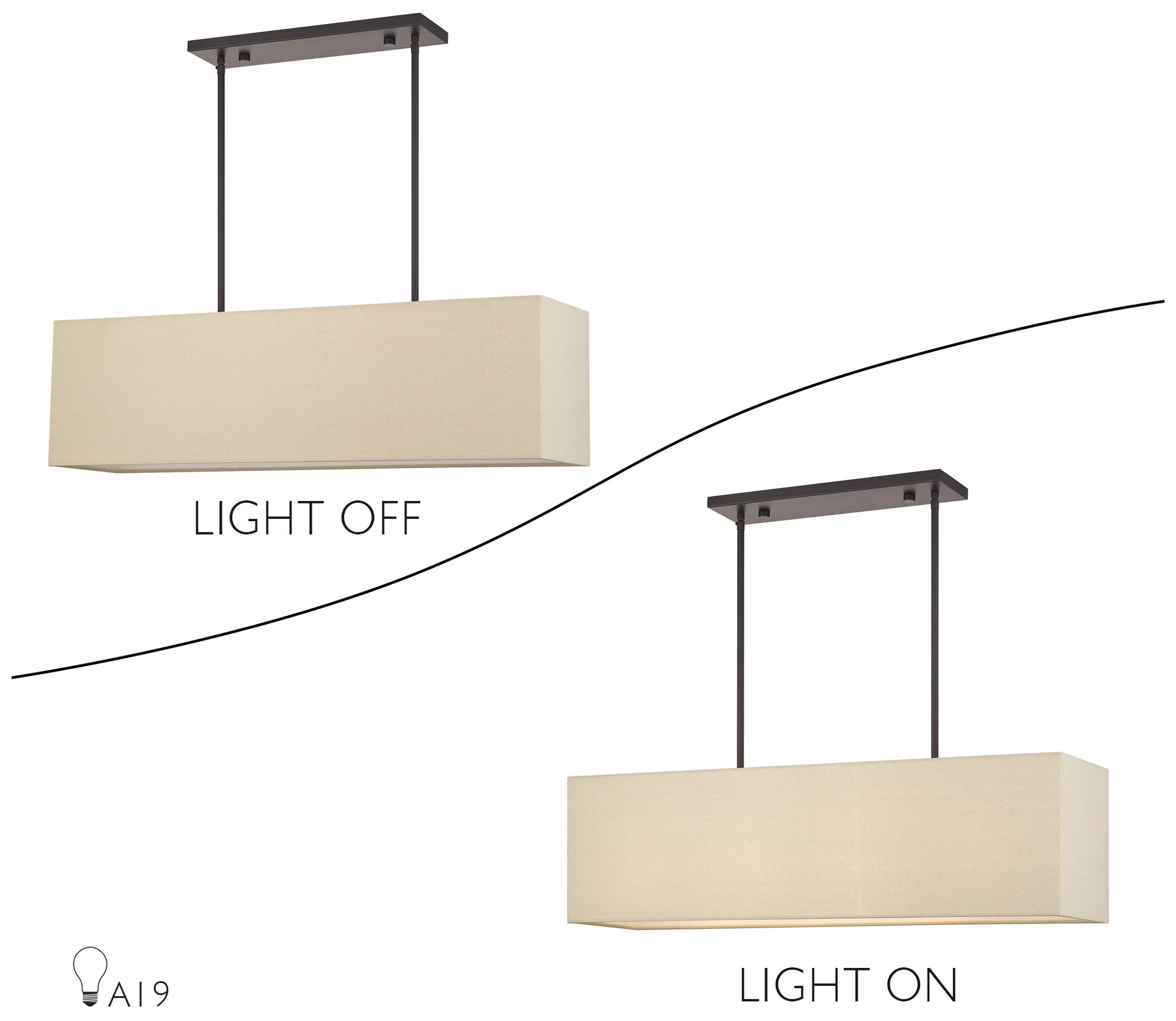 Summit 4 Light Bronze Large Linear Chandelier