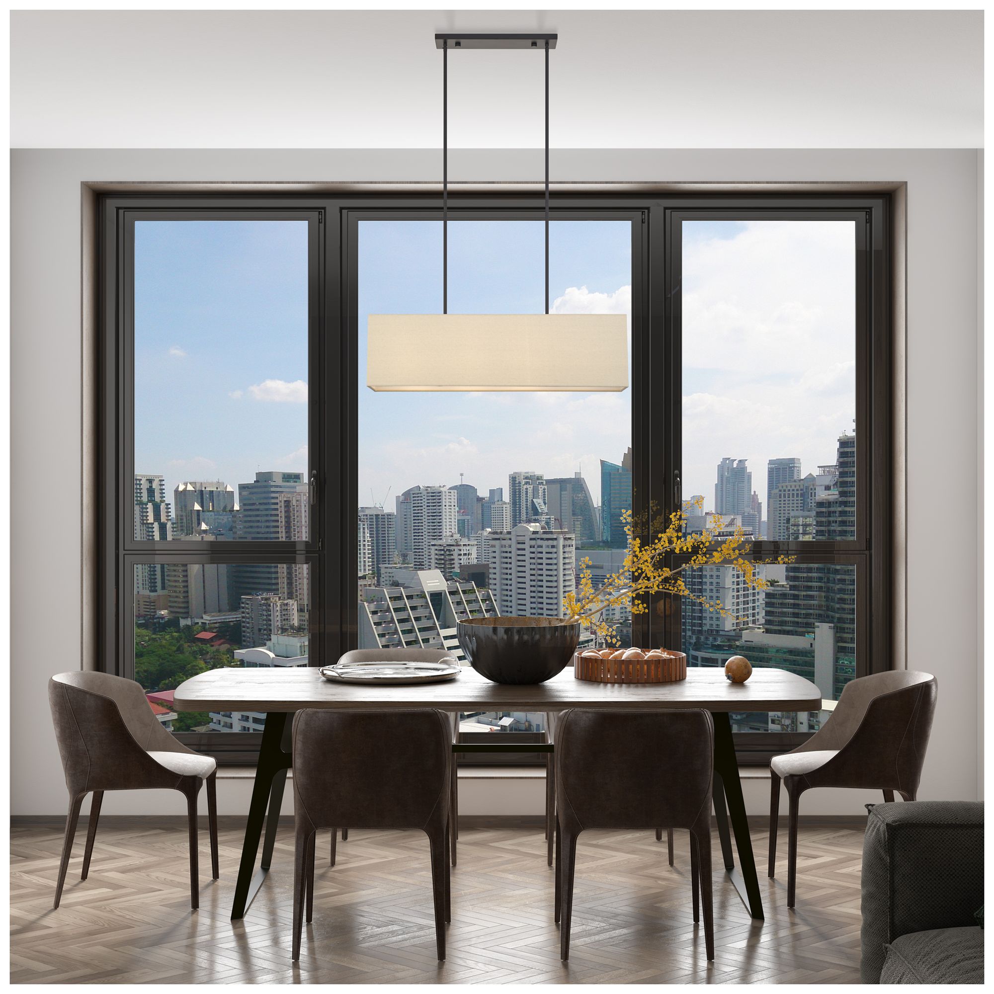 Summit 4 Light Bronze Large Linear Chandelier