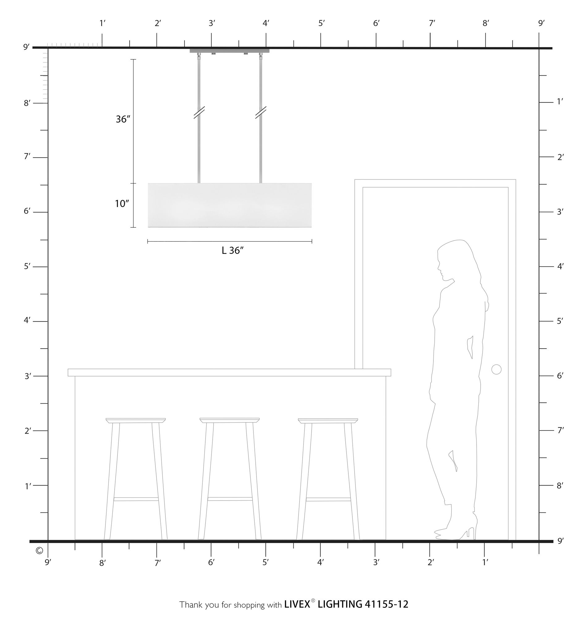 Summit 4 Light Satin Brass Linear Chandelier