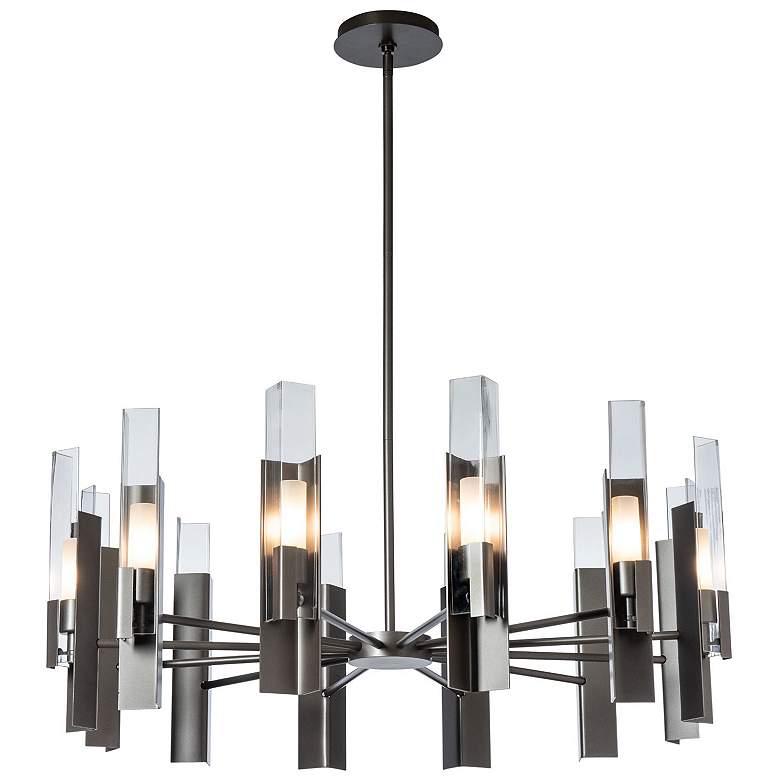 Image 1 Summit 40.2" Wide 12-Light Dark Smoke Pendant With Clear Glass Shade