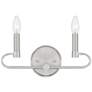 Summit 6 1/2" High Brushed Nickel Metal 2-Light Wall Sconce