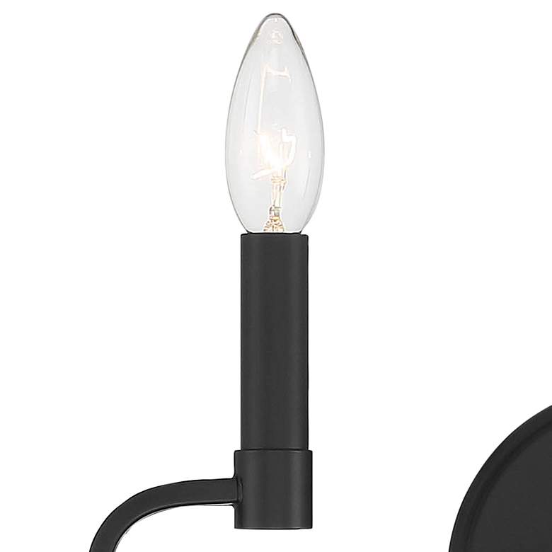 Image 2 Summit 6 1/2" High Matte Black Metal 2-Light Wall Sconce more views