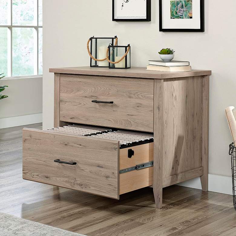 Image 1 Summit Station 34"W Laurel Oak 2-Drawer Lateral File Cabinet
