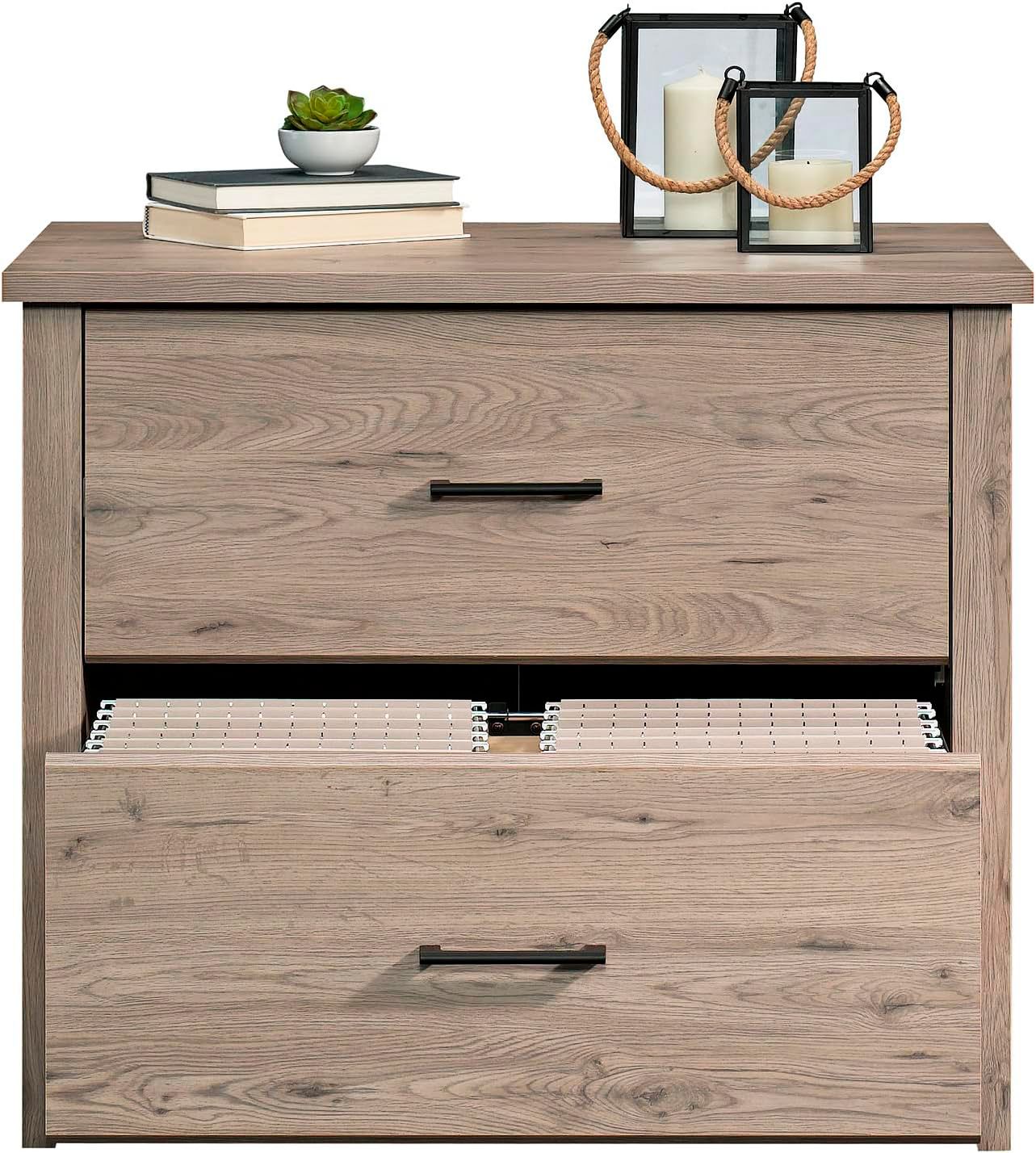 Summit Station 34"W Laurel Oak 2-Drawer Lateral File Cabinet