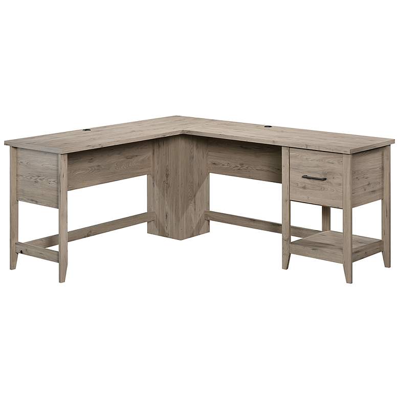 Image 2 Summit Station 58 1/2"W Laurel Oak 1-Drawer L-Shaped Desk