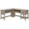 Summit Station 58 1/2"W Laurel Oak 1-Drawer L-Shaped Desk